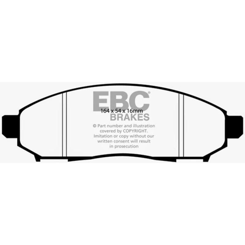 EBC 05+ Nissan Frontier 2.5 2WD Greenstuff Front Brake Pads-Brake Pads - Performance-EBC-EBCDP61747-SMINKpower Performance Parts