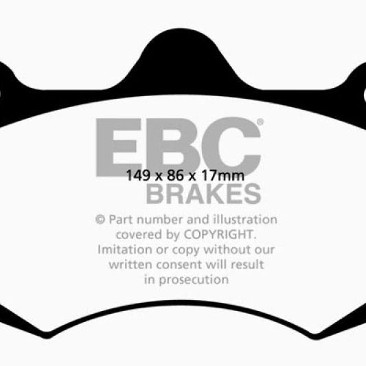EBC 01-04 Aston Martin Vanquish 5.9 (AP Caliper) Yellowstuff Front Brake Pads-Brake Pads - Performance-EBC-EBCDP4042R-SMINKpower Performance Parts
