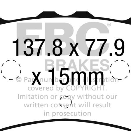 EBC 15-16 Ford Focus RS Yellowstuff Front Brake Pads-Brake Pads - Performance-EBC-EBCDP42274R-SMINKpower Performance Parts