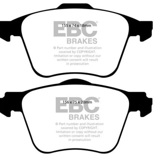 EBC 11+ Volvo S60 2.5 Turbo T5 (315mm Front Rotors) Redstuff Front Brake Pads-Brake Pads - Performance-EBC-EBCDP31914C-SMINKpower Performance Parts