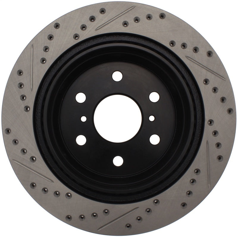 StopTech 07-10 GMC Sierra (w/ Rear Drum) / 07-09 GMC Yukon Rear Left Slotted & Drilled Rotor-Brake Rotors - Slot & Drilled-Stoptech-STO127.66065L-SMINKpower Performance Parts