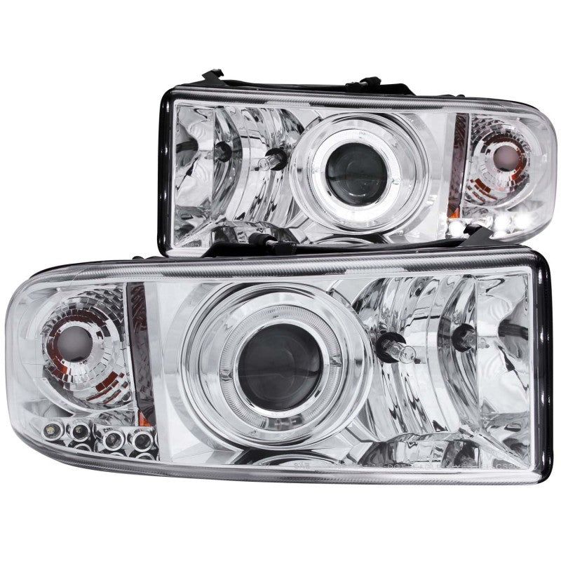 ANZO 1994-2001 Dodge Ram Projector Headlights w/ Halo Chrome-Headlights-ANZO-ANZ111195-SMINKpower Performance Parts