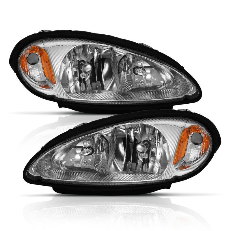 ANZO 2001-2005 Chrysler Pt Cruiser Crystal Headlight Chrome Amber (OE)-Headlights-ANZO-ANZ111472-SMINKpower Performance Parts