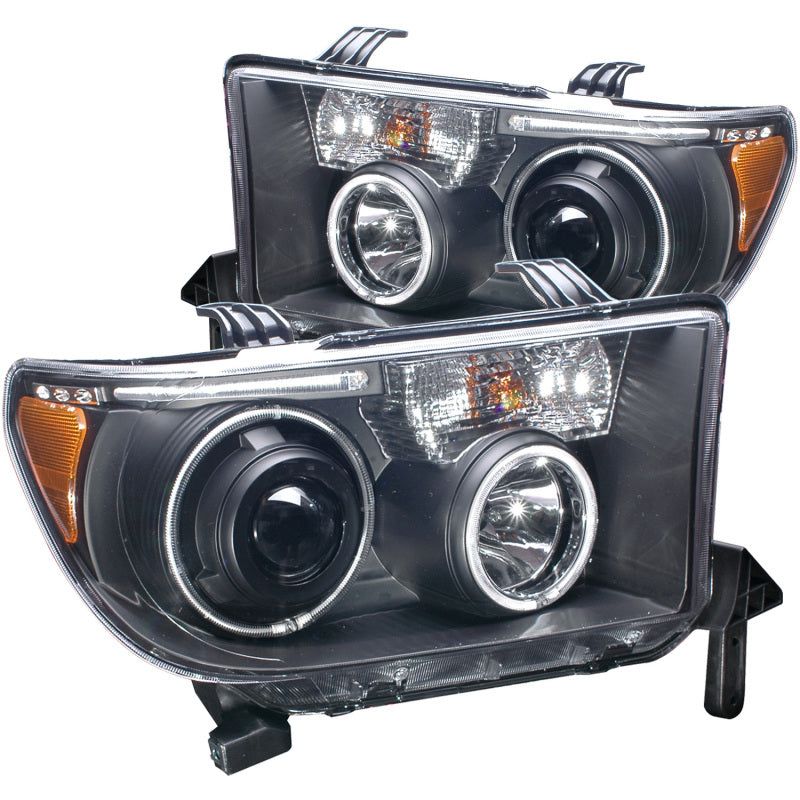 ANZO 2007-2013 Toyota Tundra Projector Headlights w/ Halo Black (CCFL)-Headlights-ANZO-ANZ111174-SMINKpower Performance Parts