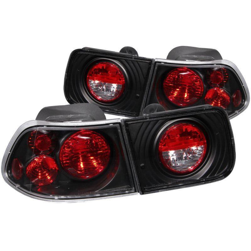 ANZO 1996-2000 Honda Civic Coupe Taillights Black-Tail Lights-ANZO-ANZ221062-SMINKpower Performance Parts