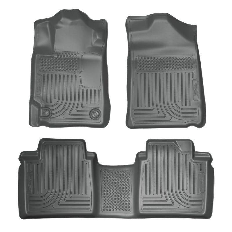 Husky Liners 07-11 Toyota Camry (All) WeatherBeater Combo Gray Floor Liners (One Piece for 2nd Row)-Floor Mats - Rubber-Husky Liners-HSL98512-SMINKpower Performance Parts