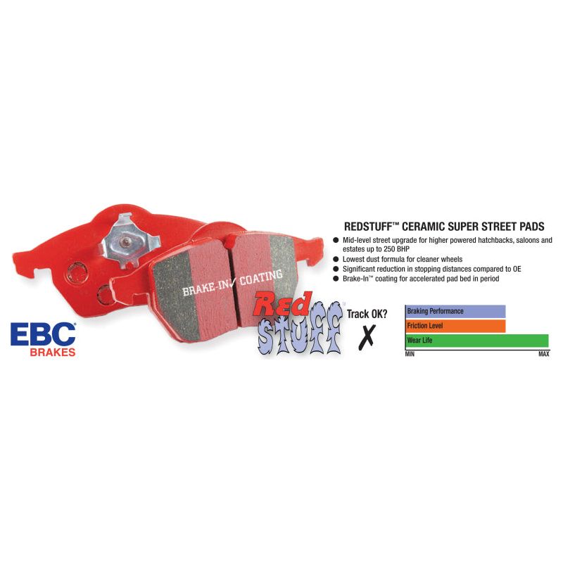 EBC 04-06 Saab 9-2X 2.0 Turbo Redstuff Rear Brake Pads-Brake Pads - Performance-EBC-EBCDP31687C-SMINKpower Performance Parts
