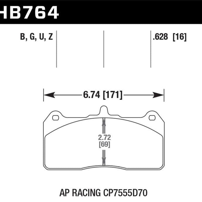 Hawk AP Racing Caliper w/ 36mm Rotor HPS 5.0 Performance Street Brake Pads - SMINKpower Performance Parts HAWKHB764B.628 Hawk Performance