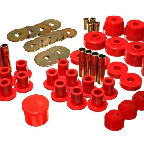 Energy Suspension 72-85 Dodge/Plymouth 1/2 & 3/4 Ton S/C Pickup Red Hyper-Flex Master Bushing Set-Bushing Kits-Energy Suspension-ENG5.18102R-SMINKpower Performance Parts