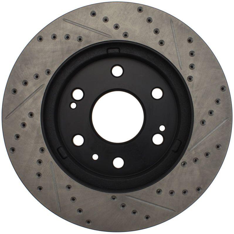 StopTech 05-10 GMC Sierra 1500 (w Rear Drum) / 07-09 GMC Yukon Front Right Slotted & Drilled Rotor-Brake Rotors - Slot & Drilled-Stoptech-STO127.66057R-SMINKpower Performance Parts