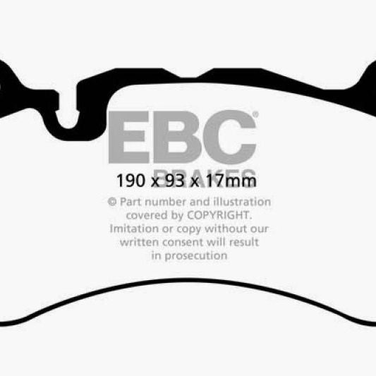 EBC 13-14 Audi RS7 4.0TT (w/Cast Iron Rotors & Trapezoid Weights) Yellowstuff Front Brake Pads-Brake Pads - Performance-EBC-EBCDP42081R-SMINKpower Performance Parts