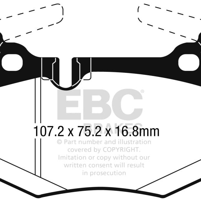 EBC 15-17 Lexus RC F / 16-18 Lexus GS F Yellowstuff Rear Brake Pads-Brake Pads - Performance-EBC-EBCDP42261R-SMINKpower Performance Parts