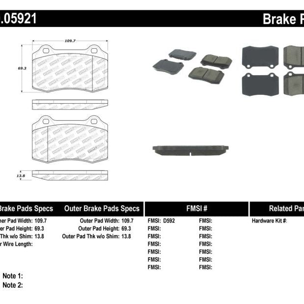 StopTech Performance 00-06 Jaguar S Typre R / XJ R / XJR-S / XJ Sport Rear Brake Pads-Brake Pads - Performance-Stoptech-STO309.05921-SMINKpower Performance Parts