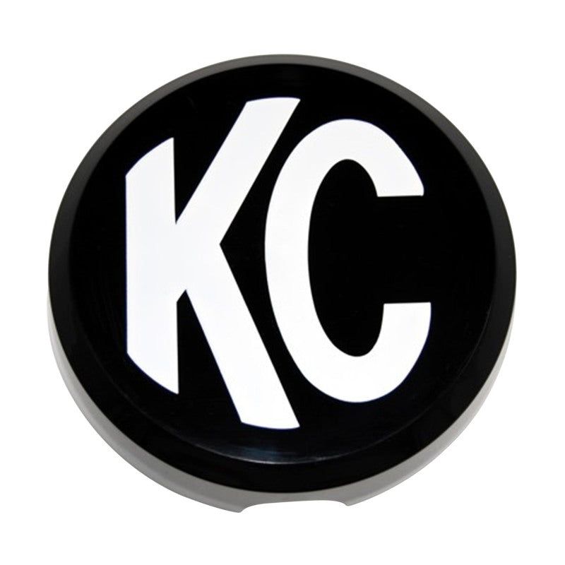 KC HiLiTES 6in. Round Hard Cover for Daylighter/SlimLite/Pro-Sport (Single) - Black w/White KC Logo-Light Covers and Guards-KC HiLiTES-KCL5105-SMINKpower Performance Parts