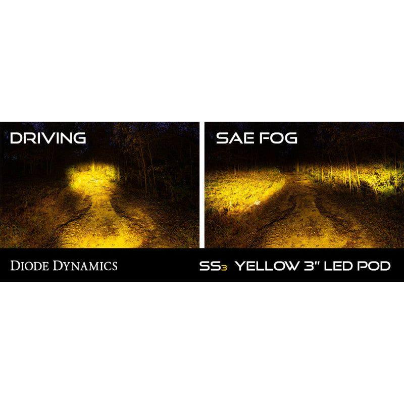 Diode Dynamics SS3 LED Pod Sport - Yellow SAE Fog Standard (Pair) - SMINKpower Performance Parts DIODD6126P Diode Dynamics