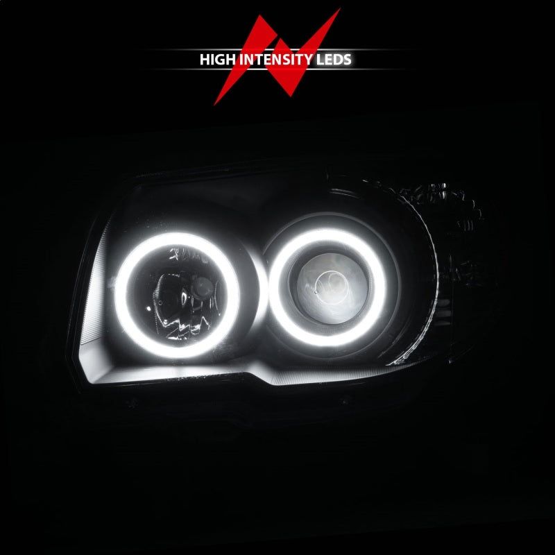 ANZO 2006-2009 Toyota 4Runner Projector Headlights w/ Halo Black-Headlights-ANZO-ANZ111320-SMINKpower Performance Parts