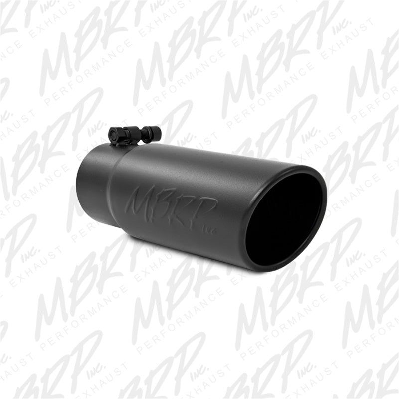 MBRP Universal Tip 3-1/2in O.D. Angled Rolled End - 3in ID Inlet 10in Length - Black-Tips-MBRP-MBRPT5115BLK-SMINKpower Performance Parts