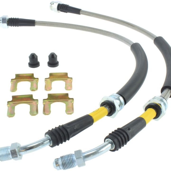 StopTech 07-09 Mazdaspeed3 / 04-07 Mazda 3 Stainless Steel Front Brake Lines-Brake Line Kits-Stoptech-STO950.61010-SMINKpower Performance Parts