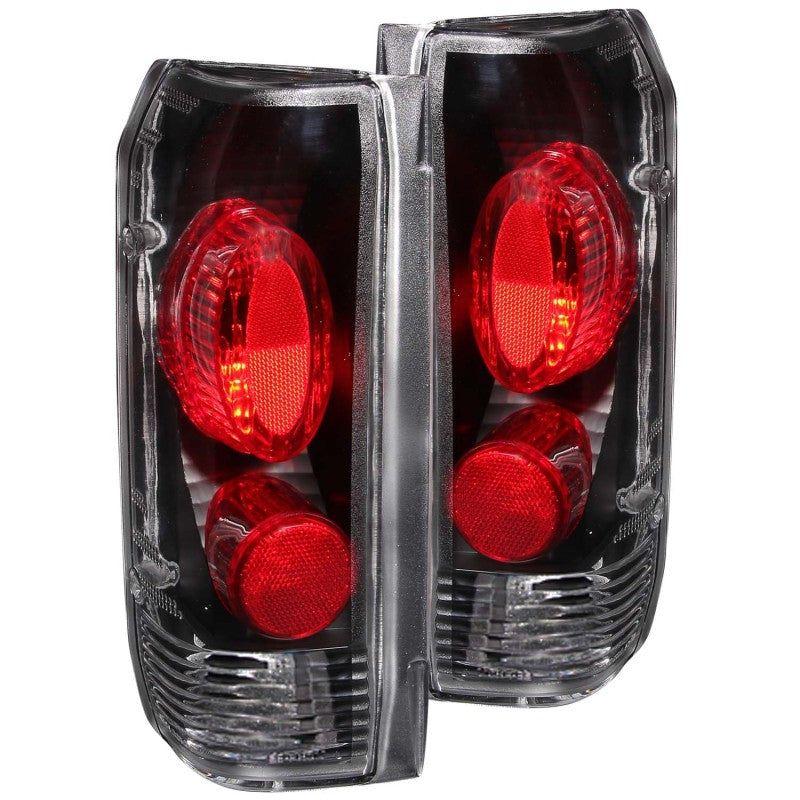 ANZO 1989-1996 Ford F-150 Taillights Black-Tail Lights-ANZO-ANZ211062-SMINKpower Performance Parts