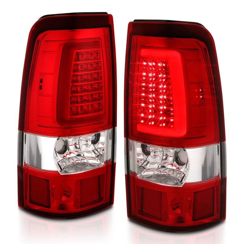 ANZO 2003-2006 Chevy Silverado 1500 LED Taillights Plank Style Chrome With Red/Clear Lens - SMINKpower Performance Parts ANZ311335 ANZO