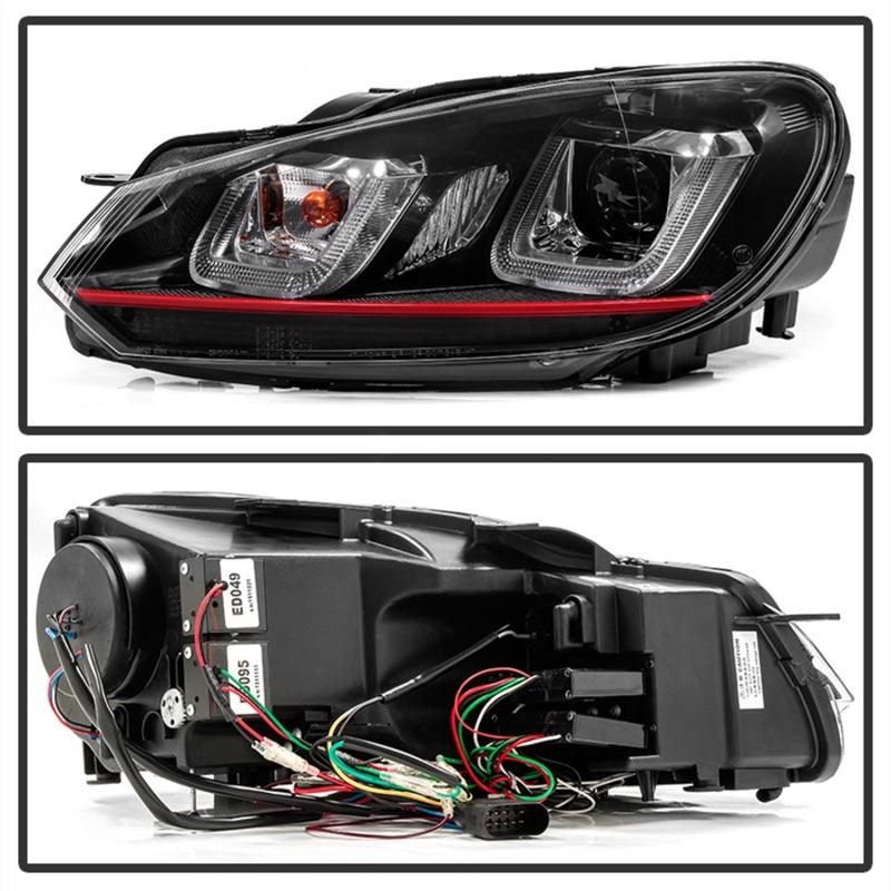 Spyder Volkswagen Golf / GTI 10-13 Version 3 Projector Headlights - Black PRO-YD-VG10V3R-DRL-BK - SMINKpower Performance Parts SPY5082046 SPYDER