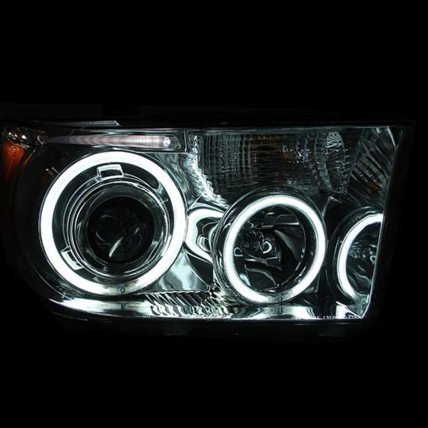 ANZO 2007-2013 Toyota Tundra Projector Headlights w/ Halo Black (CCFL)-Headlights-ANZO-ANZ111174-SMINKpower Performance Parts