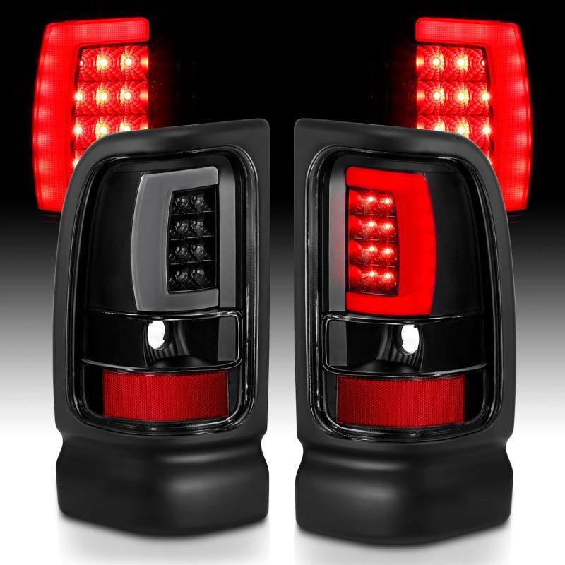 ANZO 1994-2001 Dodge Ram 1500 LED Taillights Plank Style Black w/Clear Lens - SMINKpower Performance Parts ANZ311339 ANZO