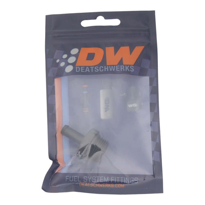 DeatschWerks 8AN ORB Male to 5/16in Male Barb Fitting (Incl O-Ring) - Anodized Matte Black - SMINKpower Performance Parts DWK6-02-0510-B DeatschWerks