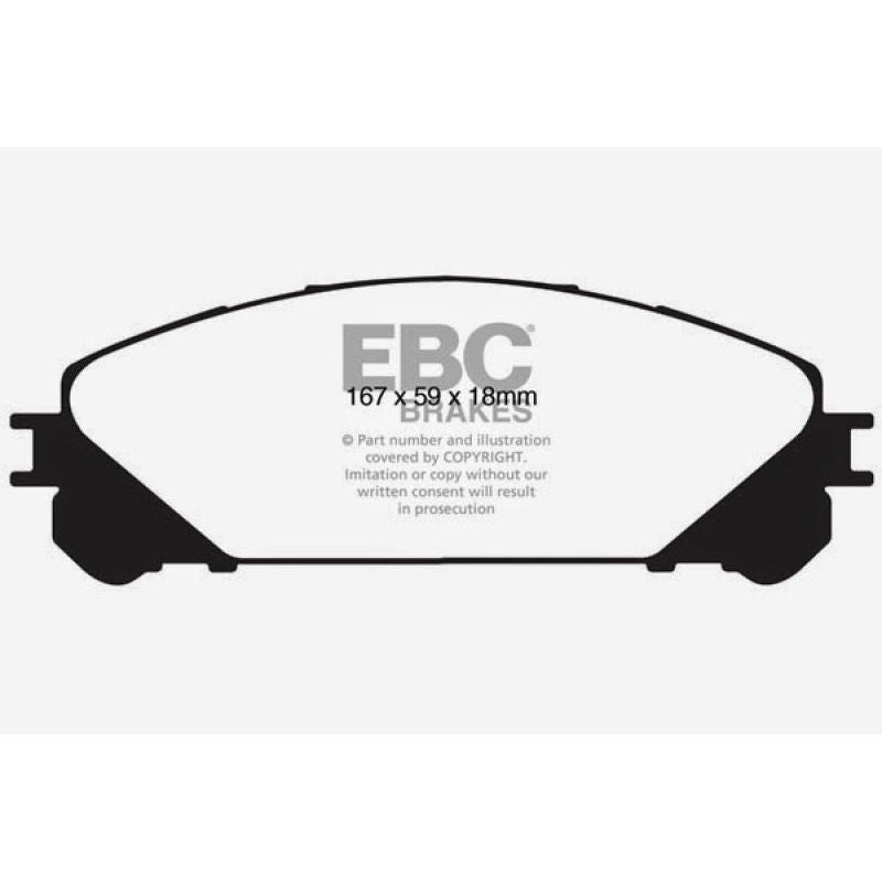 EBC 15+ Lexus NX200t 2.0 Turbo Yellowstuff Front Brake Pads-Brake Pads - Performance-EBC-EBCDP41837R-SMINKpower Performance Parts