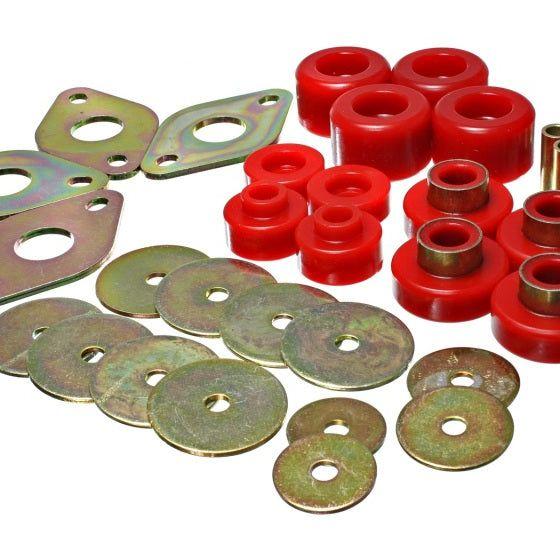 Energy Suspension Body Mount Set-Reg Access & Dbl Cab - Red-Bushing Kits-Energy Suspension-ENG8.4109R-SMINKpower Performance Parts