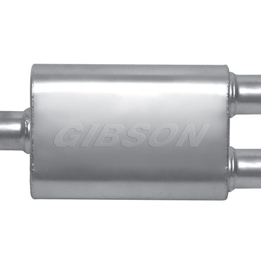 Gibson MWA Superflow Center/Dual Oval Muffler - 4x9x14in/3in Inlet/2.5in Outlet - Stainless-Muffler-Gibson-GIBBM0109-SMINKpower Performance Parts