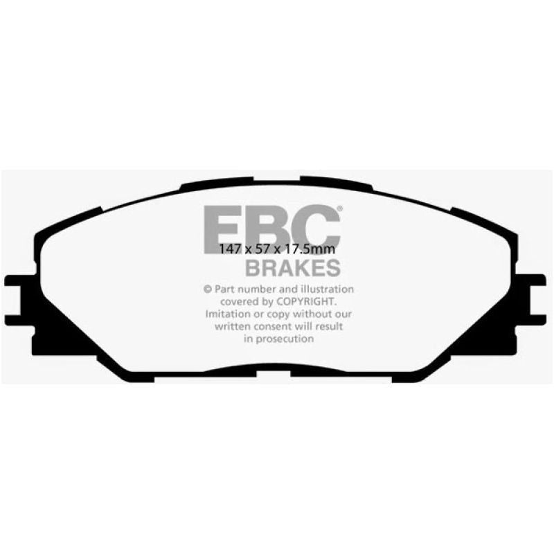 EBC 06-08 Toyota RAV 4 2.4 (3rd Row Seats) Greenstuff Front Brake Pads-Brake Pads - Performance-EBC-EBCDP61792-SMINKpower Performance Parts