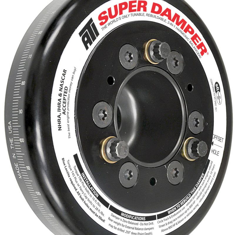 ATI Damper - 7.074in - Alum - Honda B - Race Damper - 4 Grv Steel Hub - 2 Ring-Crankshaft Dampers-ATI-APPATI918471-SMINKpower Performance Parts