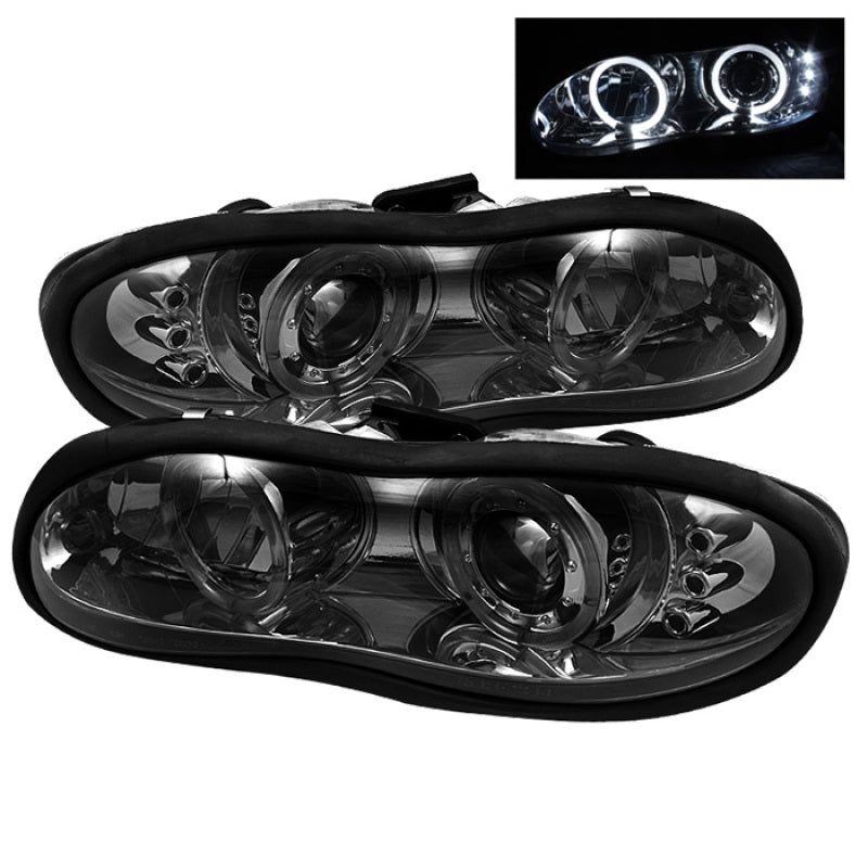 Spyder Chevy Camaro 98-02 Projector Headlights LED Halo LED Smke - Low H1 PRO-YD-CCAM98-HL-SM-Headlights-SPYDER-SPY5009258-SMINKpower Performance Parts