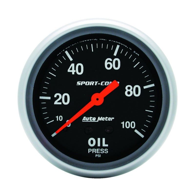 Autometer Sport-Comp 66.7mm 0-100 PSI, Mechanical Oil Pressure-Gauges-AutoMeter-ATM3421-SMINKpower Performance Parts