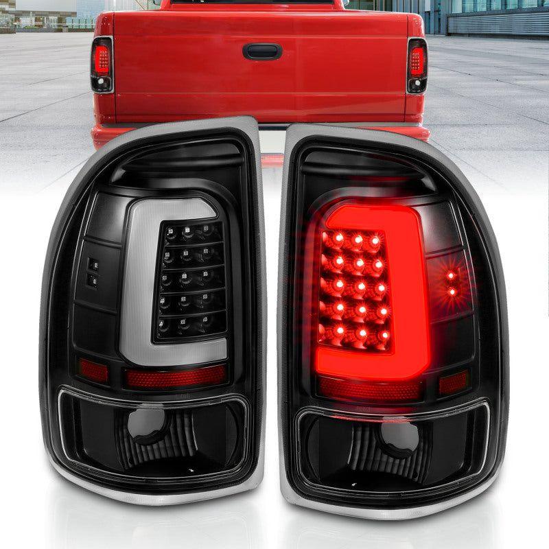 ANZO 1997-2004 Dodge Dakota LED Taillights Black Housing Clear Lens Pair-Tail Lights-ANZO-ANZ311347-SMINKpower Performance Parts