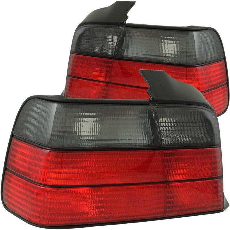 ANZO 1992-1998 BMW 3 Series E36 Sedan Taillights Red/Smoke-Tail Lights-ANZO-ANZ221200-SMINKpower Performance Parts