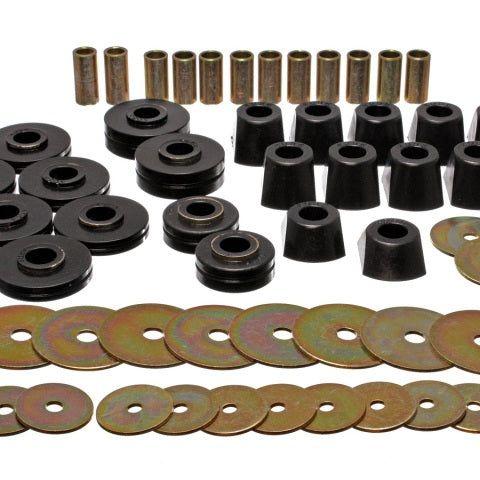 Energy Suspension 67-95 K5 Blazer/67-70 Denali XL/Suburban/Yukon XL 4WD Black Body (Cab) Mount Set-Bushing Kits-Energy Suspension-ENG3.4110G-SMINKpower Performance Parts