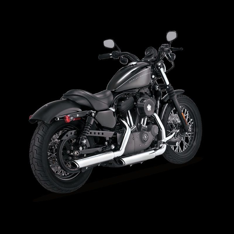 Vance & Hines HD Sportster 04-13 Twin Slash 3In Slip-On Exhaust - SMINKpower Performance Parts VAH16839 Vance and Hines