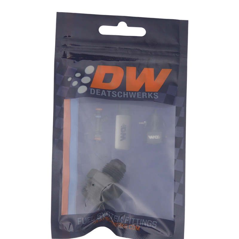 DeatschWerks 8AN ORB Male to 6AN Male Flare Adapter (Incl O-Ring) - Anodized Matte Black - SMINKpower Performance Parts DWK6-02-0401-B DeatschWerks