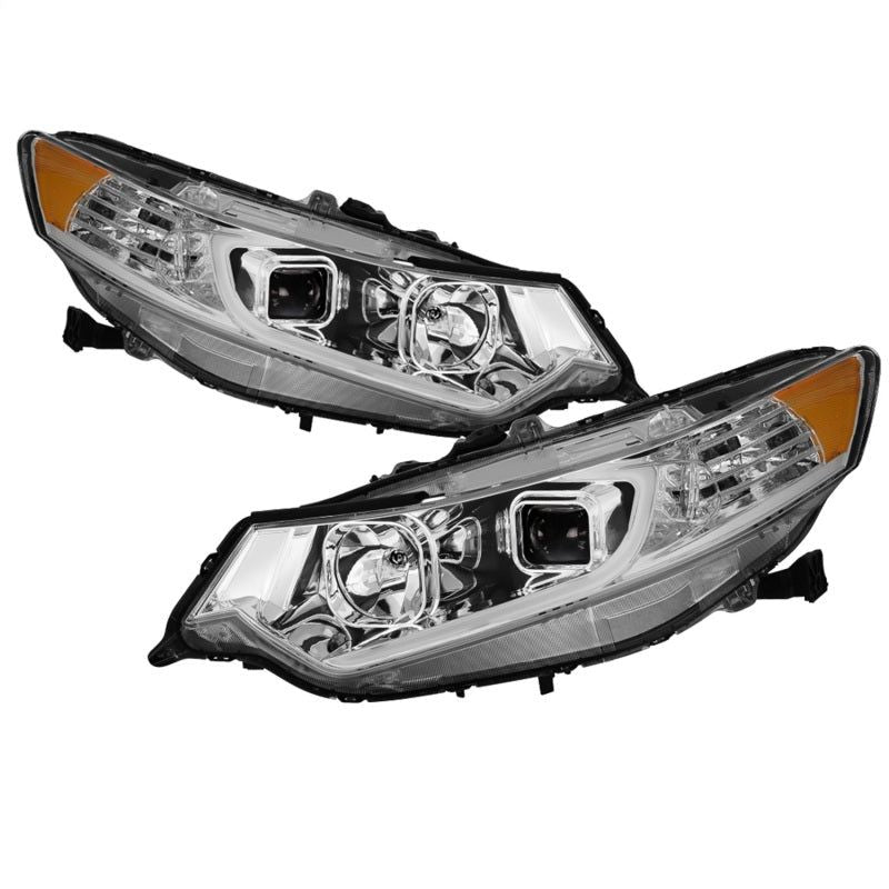 xTune 09-14 Acura TSX Projector Headlights - Light Bar DRL - Chrome (PRO-JH-ATSX09-LB-C) - SMINKpower Performance Parts SPY9042225 SPYDER