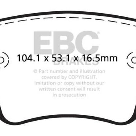 EBC 15-21 Volkswagen GTi 2.0 Turbo Yellowstuff Rear Brake Pads-Brake Pads - Performance-EBC-EBCDP42201R-SMINKpower Performance Parts