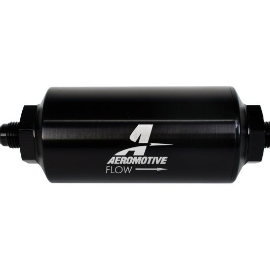 Aeromotive In-Line Filter - (AN-6 Male) 40 Micron Stainless Mesh Element Bright Dip Black Finish-Fuel Filters-Aeromotive-AER12348-SMINKpower Performance Parts