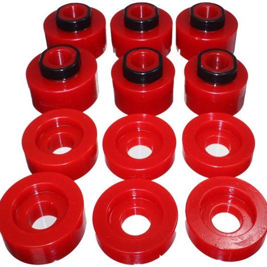 Energy Suspension 08-16 Ford F-250/F-350/F-450/F-550 Super Duty STD/Super Cab Red Body Mount Set-Bushing Kits-Energy Suspension-ENG4.4125R-SMINKpower Performance Parts