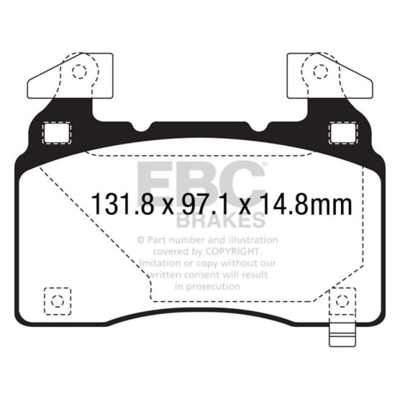 EBC 14+ Cadillac CTS Vsport 3.6 Twin Turbo Redstuff Front Brake Pads-Brake Pads - Performance-EBC-EBCDP33028C-SMINKpower Performance Parts