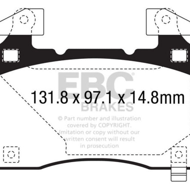 EBC 14+ Cadillac CTS Vsport 3.6 Twin Turbo Yellowstuff Front Brake Pads-Brake Pads - Performance-EBC-EBCDP43028R-SMINKpower Performance Parts