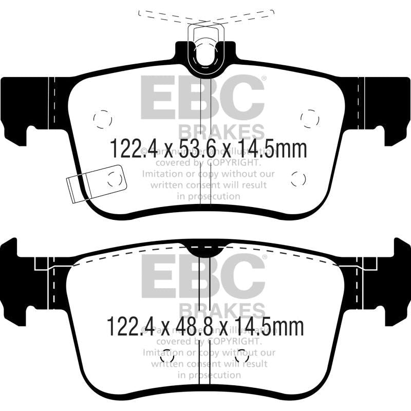 EBC 16-18 Honda Civic Yellowstuff Rear Brake Pads-Brake Pads - Performance-EBC-EBCDP42301R-SMINKpower Performance Parts