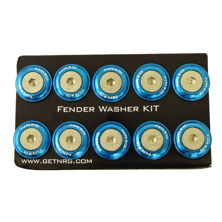 NRG Fender Washer Kit w/Rivets For Plastic (Blue) - Set of 10 - SMINKpower Performance Parts NRGFW-100BL NRG