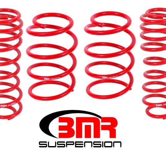 BMR 05-14 S197 Mustang GT Performance Version (Set Of 4) - Red-Lowering Springs-BMR Suspension-BMRSP009R-SMINKpower Performance Parts