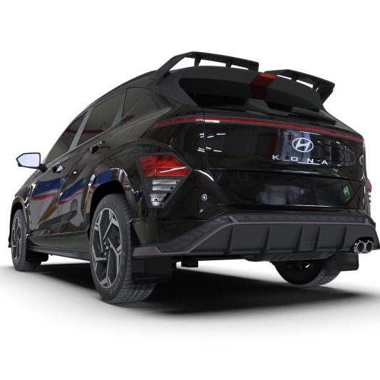 Rally Armor 2024 Hyundai Kona N Line Black UR Mud Flap - Metallic Black Logo-Mud Flaps-Rally Armor-RALMF103-UR-BLK-MBK-SMINKpower Performance Parts